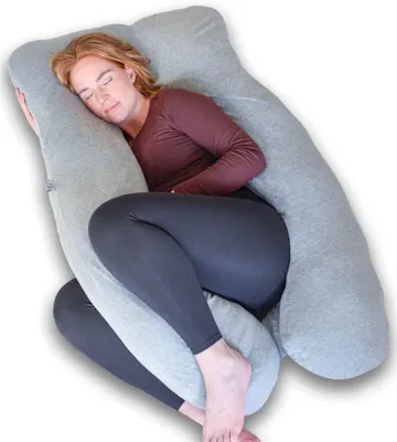 Image de Coussin de grossesse en forme de U, taille XXL, avec housse en jersey de coton amovible