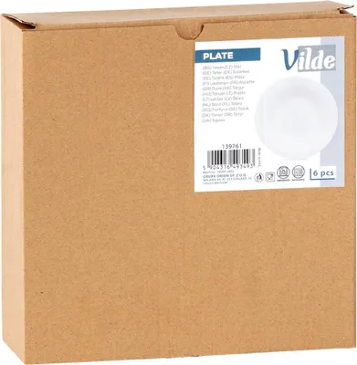 Produktbild von Vilde | Essteller Set Tiefe - 6 Stück - Ø 21,5 cm - 400 ml - Weiß - Hochwertiges Glas - Elegant und vielseitig