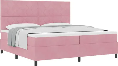 Produktbild von Boxspringbett mit Matratze mit Kopfteil Rosa 200 x 200 cm Samt