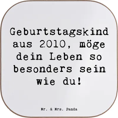 Produktbild von Mr. & Mrs. Panda Getränkeuntersetzer Spruch 2010 Geburtstag - Weiß - Geschenk, Geburtstagsgeschenk, Tassenuntersetzer, Untersetzer Tasse, für Gläser, Happy Birthday