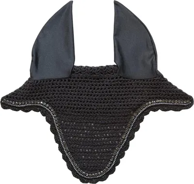 Produktbild von Kentucky Horsewear Stone & Pearl Long Fliegenohren, Größe:Warmblut, Farbe:grau