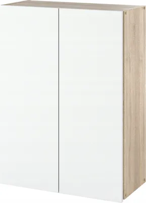 Image de Armoire murale de salle de bain - Meuble de salle de bain Lave-linge Etagère suspendue Meuble de salle de bain avec espace de rangement (Frêne Sonoma / Blanc) 60x80x30