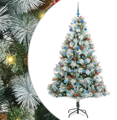 Obrázek produktu pro vidaXL Umělý vánoční stromek, zelený a bílý, 210 cm