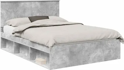 Productafbeelding van vidaXL Bedframe, betonkleur, 150 x 200 cm, massief grenenhout