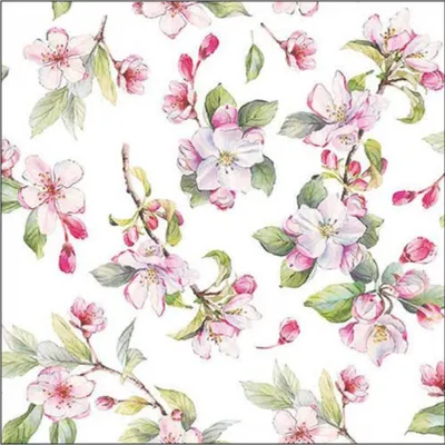 Produktbild von Ambiente Serviette 25 Frühlingsblüten weiß