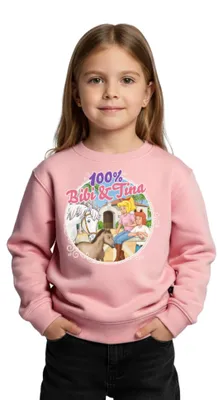 Produktbild von Spreadshirt Bibi und Tina 100. Folge Kinder Premium Pullover, 98/104 (2 Jahre), Rosa