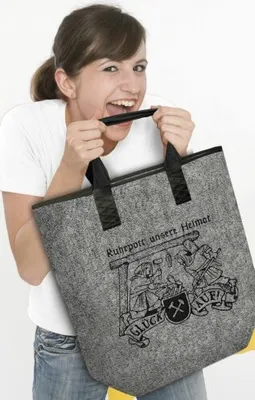 Produktbild von Filztasche mit Stickerei - Heimat Motiv RUHRPOTT - 26127 - Umhängetasche Shopper Bag