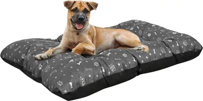 Obrázok produktu pre Pelech pre psa PRESTIGE vankúš 120x80 cm vodeodolný strieborný kostí