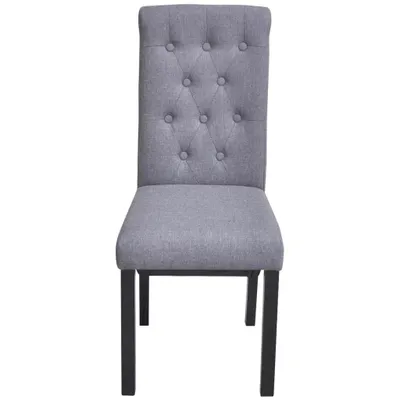 Image de vidaXL Chaises de salle à manger 4 pcs. Tissu gris clair