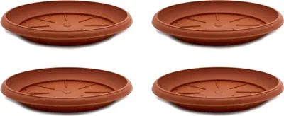Produktbild von Kunststoff Blumentopf Untersetzer rund 4 Stück - Ø 18cm terracotta