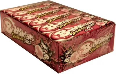 Produktbild von Bubblicious Strawberry Splash 18 x 5 Stck. (Erdbeer-Kaugummi)