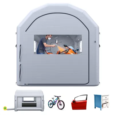 Immagine prodotto di VEVOR Cabina di verniciatura gonfiabile portatile, dimensioni 396,24 x 243,8 x 243,8 cm. Cabina di verniciatura gonfiabile, tenda per verniciatura auto con sistema di filtraggio dell'aria e 2 ventilatori. Cabina di verniciatura gonfiabile migliorata, area di lavoro per la verniciatura di auto e motociclette