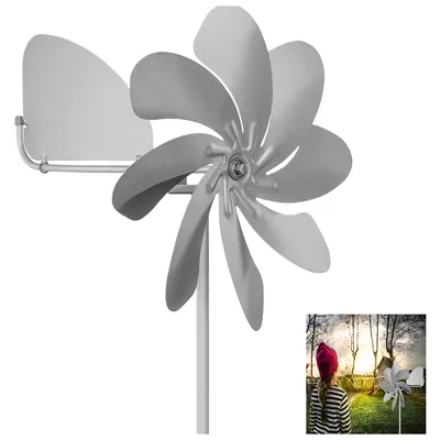 Produktbild von Metall Wetterfahne, Edelstahl Windmš¹hle,360 Grad drehbar, drehbar, Windspinner, fš¹r den Au?enbereich,Gartenskulpturen, Dekoration