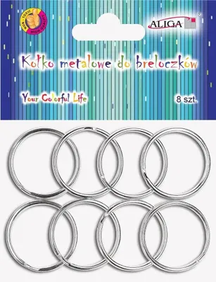 Obrázek produktu pro Kovové kroužky na klíčenky, průměr 3 cm, 8 kusů - Aliga