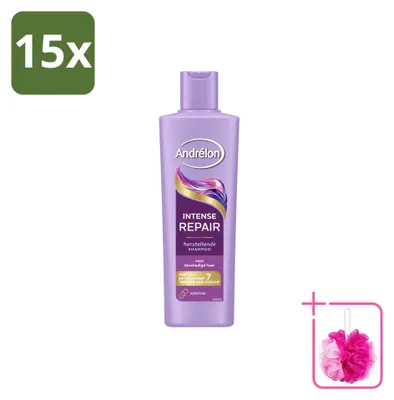 Productafbeelding van 15 x Andrélon Intense Repair Shampoo - 250 ml - Voordeelverpakking - 15 stuks