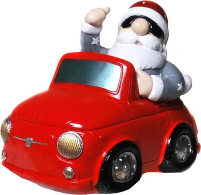 Produktbild von Spardose Cooler Weihnachtsmann im Auto mit Schraubverschluß