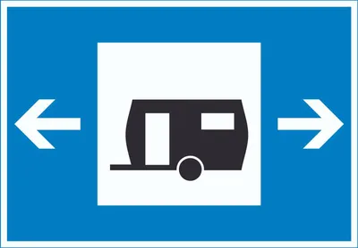 Produktbild von Wohnwagen links rechts Symbol Schild A3 (297x420mm)