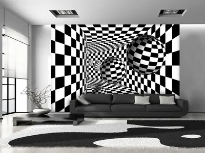 Produktbild von Vlies Fototapete 400x280 cm Tapeten Wandtapete XXL 3D Kugel Schwarz Weiß a-A-0204-a-b
