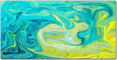 Produktbild von Coloray Küchenrückwand 140x70 Spritzschutz aus Glas - Grüne und gelbe Abstraktion