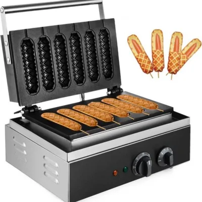 Produktbild von Waffel-Hotdog-Maker – Elektrisch – Für Hotdogs – Antihaftbeschichtung – Für Küche – Haushaltsgeräte – 1500W – 220V – Schwarz