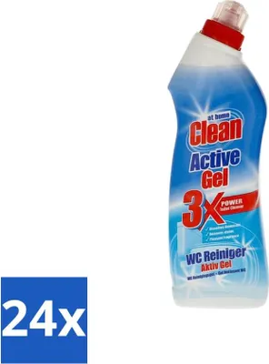 Produktbild von At Home - Clean - Aktiv-Gel - WC-Reiniger - Extra Kraftvoll - 750 ml - Vorteilspack - 24 Stücke