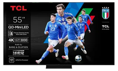 Obrázek produktu pro TCL 55C7K, 139,7 cm (55"), 3840 x 2160 px, QD-Mini LED, Smart TV, Wi-Fi, Metalická