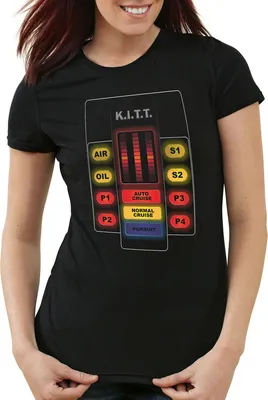 Produktbild von style3 K.I.T.T. Interface Damen T-Shirt michael knight 2000 black rider, Größe:L