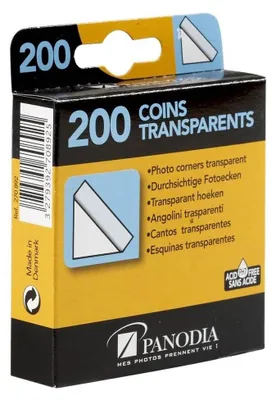 Image de Boîte de 200 coins photos adhésifs transparents