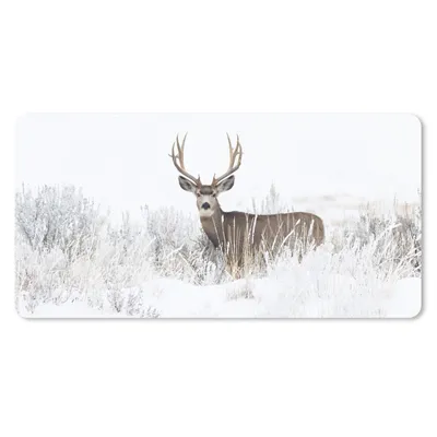 Produktbild von MuchoWow® Mauspad Mousepad Hirsche - Winter - Schnee - Tiere - Jahreszeiten - Weiß 60x30 cm - Mousepads - Maus Mat - Pad - Mausunterlage - Nachhaltig