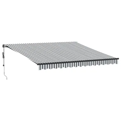 Obrázek produktu pro Automatická zatahovací markýza s LED antracit a bílá 400x350 cm