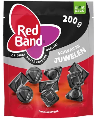 Image de Red Band Bijoux noirs réglisse fort Premium sachet debout 200g