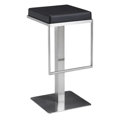 Produktbild von Barhocker WL1.283 Schwarz Edelstahl 36x76x39 cm Design Barstuhl | Tresenstuhl Barsitz Gepolstert | Bistrohocker Metall Hoch | Thekenhocker Modern | Hoher Hocker für Bar