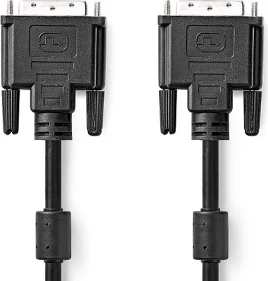 Imagen del producto de Cable DVI | Cable DVI-D de 24+1 pines, marca Hane | Cable DVI-D de 24+1 pines, marca Hane | Resolución 2560x1600 | Chapado en níquel | 3,00 metros | Recto | PVC | | En sobre