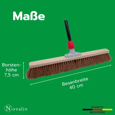 Zdjęcie produktu dla Novaliv 2x miotła kokosowa 60 cm z trzonkiem teleskopowym Miotła z włosia kokosowego Miotła z naturalnego włosia Miotła warsztatowa z trzonkiem Miotła halowa Miotła przemysłowa Miotła domowa Miotła do zamiatania Miotła malarska Miotła do włosów Miotła tarasowa Miotła miękka