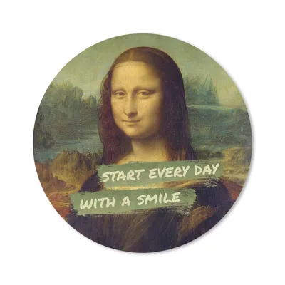 Produktbild von MuchoWow® Mauspad Mousepad Mona Lisa - Zitat - Da Vinci 20x20 cm - Mousepads - Maus Mat - Pad - Mausunterlage - Schreibtischmatte