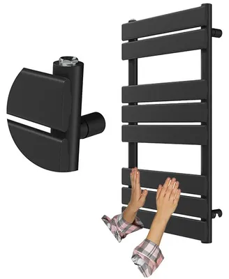 Immagine prodotto di Granitan - Radiatore da bagno - Scaldasalviette - 80x45 cm - Nero - Scaldasalviette - OSLO