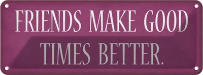 Produktbild von vianmo Blechschild 10x27 cm friends make good times better Dekoration