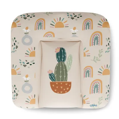 Produktbild von Kikido weiche Wickelauflage 75x70 cm - Baby Wickelunterlage - Wickeltischauflage Junge und Mädchen - Wasserdicht, abwaschbar und pflegeleicht - Kaktus