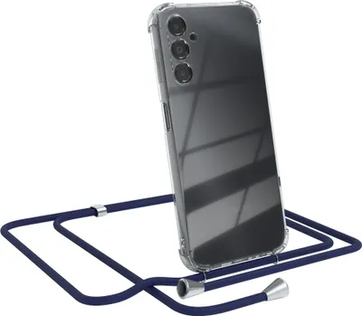 Produktbild von EAZY CASE Handykette kompatibel mit Samsung Galaxy A14 5G, Handyhülle mit Umhängeband, Handykordel, Schutzhülle Clear, Band in Blau