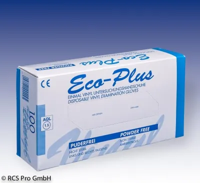 Produktbild von AMPri ECO-PLUS Vinyl-Untersuchungshandschuhe puderfrei 100 Stück Gr.S