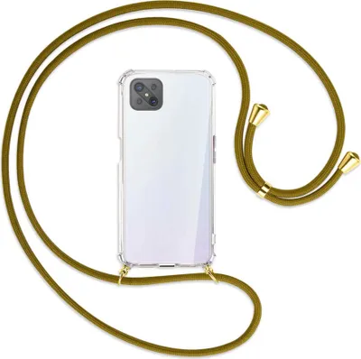 Produktbild von Handykette Backcover-Schutzhülle mit Band (Metall goldfarben) für Oppo A92S / Reno4 Z 5G - khaki