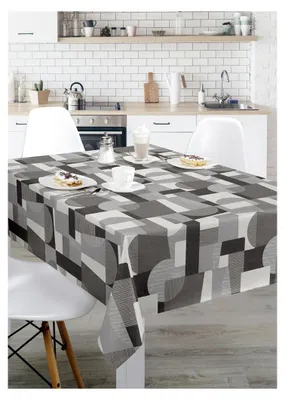 Image de Nappe Polyester Grise 140x240 Cm Résistante, Infroissable Et Facile D'entretien - Access Deco