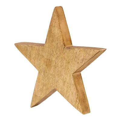Produktbild von Stern Holzstern Mango 30cm Mangoholz Braun Natur Deko Tischdeko Holzdeko