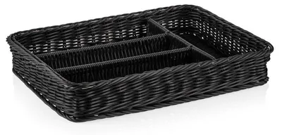Image de Panier à couverts 40 x 30 x 6,5 cm, noir