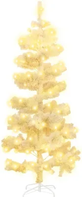 Obrázek produktu pro vidaXL Spirálový vánoční stromek s osvětlením a stojanem bílý 180 cm