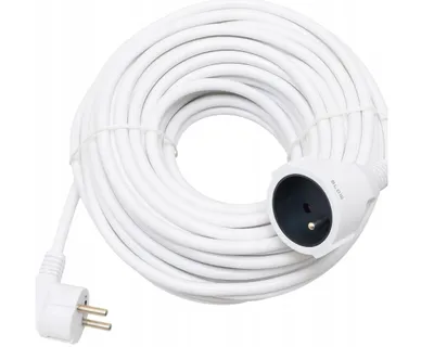 Obrázok produktu pre Predlžovací kábel PR-160, 1 zásuvka s uzemnením, 5 m, biely, 3 × 1,5 mm
