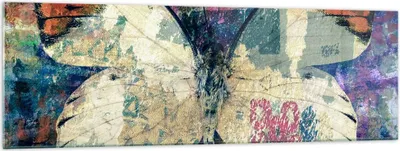 Produktbild von Bilder auf glas - Schmetterling Abstraktion - 160x50cm - Glasbilder - Wandbilder - Kunstdruck - zum Aufhängen bereit - Wanddekoration aus Glas - Glas Bilder - Wandbild auf Glas - GAB160x50-3990