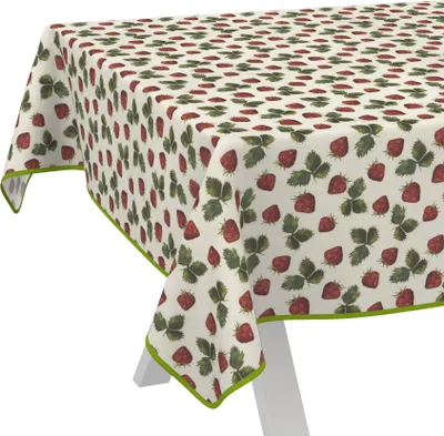 Produktbild von Tischdecke Giovanna-Blumen Rot-Grün 500x140cm Band