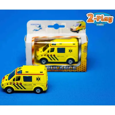 Productafbeelding van Eenvoudig metalen trekauto: Ambulance, 8 cm