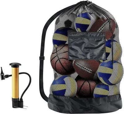 Imagen del producto de Bolsa de red grande con correa para el hombro. Ideal para equipos de múltiples deportes. Gran capacidad. Práctica bolsa de red. Bolsa de almacenamiento para actividades al aire libre